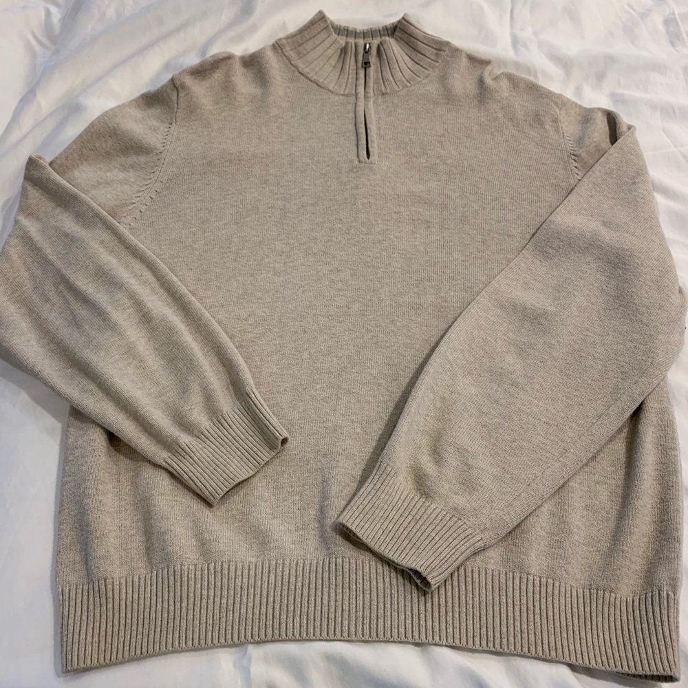 Merona Men’s beige Quarter zip sweater